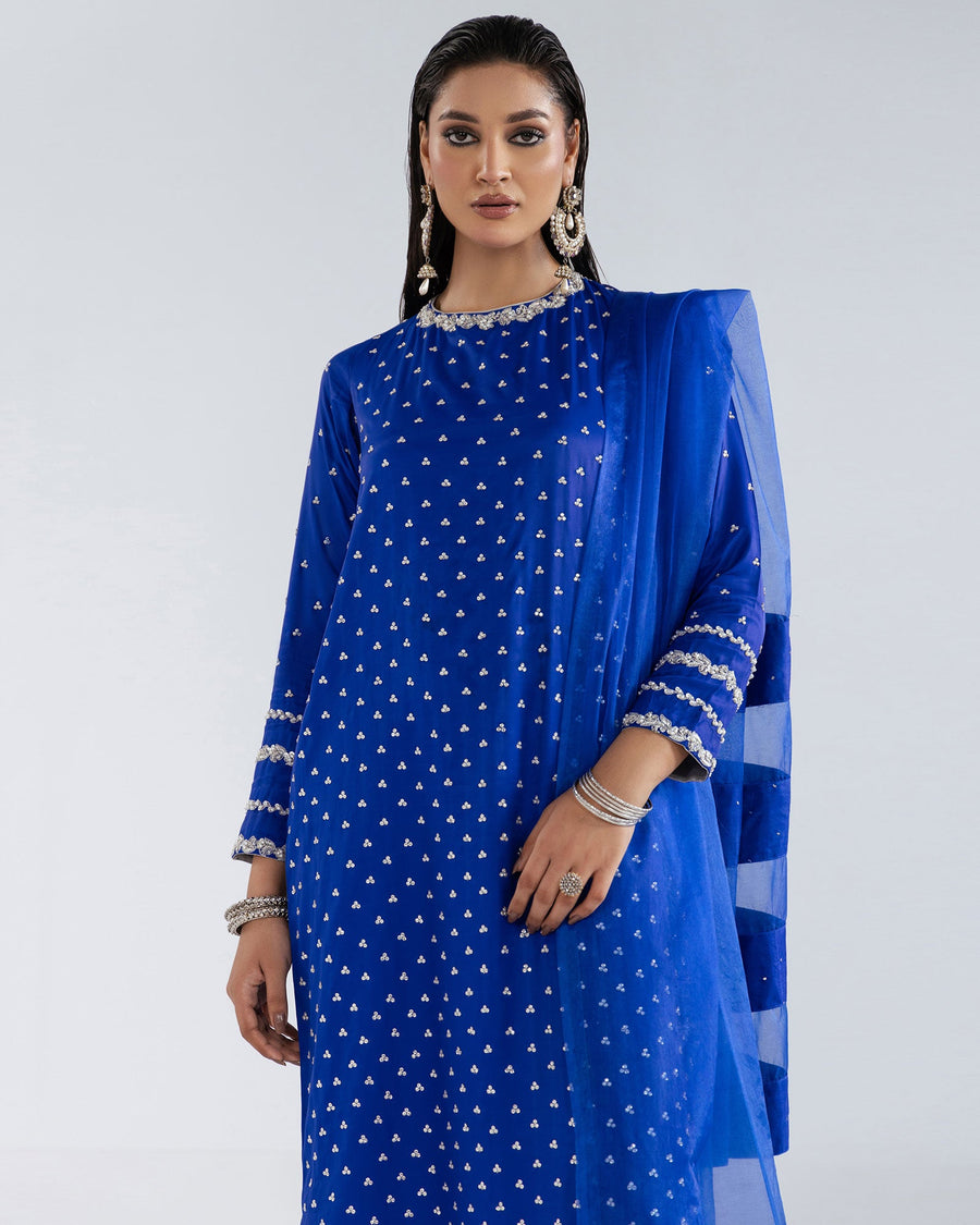 Zivah Apparel Elysian Luxury Pret 2Pc Suit ( Ready To Wear ) Tanzanite