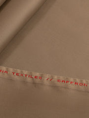 Saffron by Khurana Textiles Men's Unstitched Cotton Suit for Summer - Taupe Brown