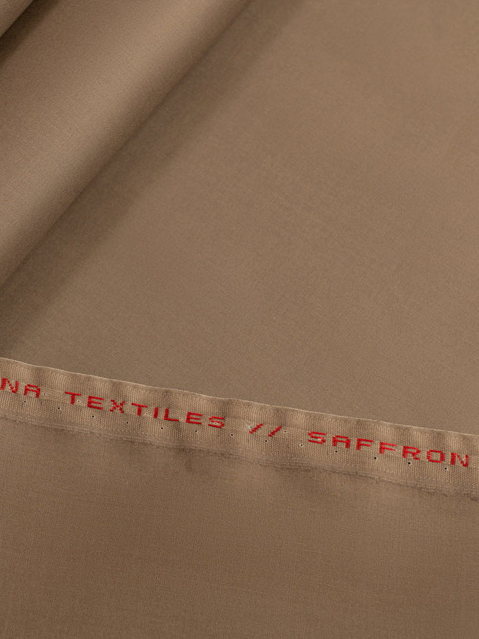 Saffron by Khurana Textiles Men's Unstitched Cotton Suit for Summer - Taupe Brown
