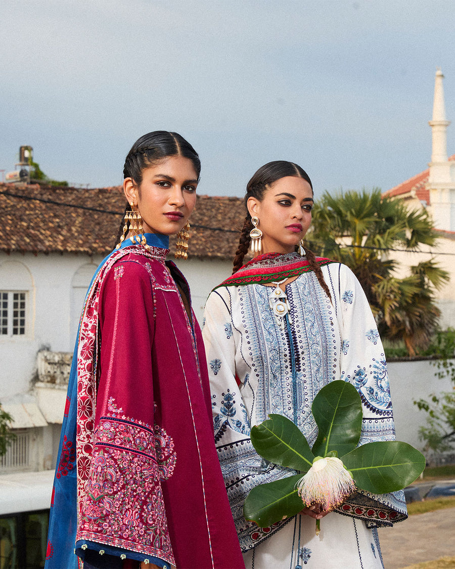 Jugnu by Hussain Rehar Embroidered Lawn Unstitched 3Pc Suit D-10 TAWI