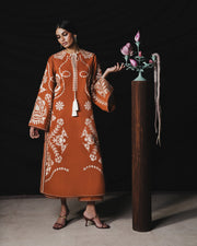Jugnu Lahore Womenswear Embroidered Karandi Unstitched 3Pc Suit - TAZETTA