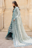 Farasha Ritzier Embroidered Chiffon Unstitched 3Pc Suit - Teal Dreams