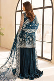 Farasha LU ZELLA Embroidered Net Unstitched 3Pc Suit D-04 TEAL DRIZZLE