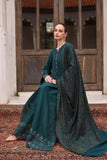 Noor by Saadia Asad Embroidered Khaddar Unstitched 3Pc Suit D-11 Teal Empress