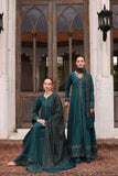 Noor by Saadia Asad Embroidered Khaddar Unstitched 3Pc Suit D-11 Teal Empress