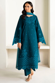 Farasha Summer Weaves Embroidered Lawn Unstitched 3Pc Suit - Teal Frost
