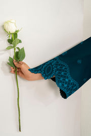 Farasha Summer Weaves Embroidered Lawn Unstitched 3Pc Suit - Teal Frost