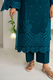 Farasha Summer Weaves Embroidered Lawn Unstitched 3Pc Suit - Teal Frost