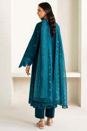 Farasha Summer Weaves Embroidered Lawn Unstitched 3Pc Suit - Teal Frost