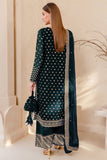 Farasha Luxury Formal Embroidered Chiffon Unstitched 3Pc Suit - Teal Muse