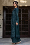 Farasha Summer Essentials Embroidered Lawn Unstitched 3Pc Suit - Teal Serenity