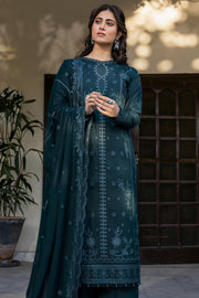 Farasha Summer Essentials Embroidered Lawn Unstitched 3Pc Suit - Teal Serenity