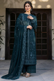 Farasha Summer Essentials Embroidered Lawn Unstitched 3Pc Suit - Teal Serenity
