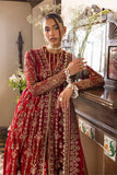 Afrozeh Dastangoi Embroidered Organza Unstitched 3Pc Suit AWS-02 TEAROSE