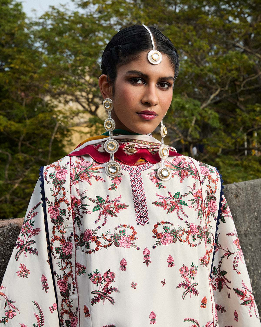 Jugnu by Hussain Rehar Embroidered Lawn Unstitched 3Pc Suit D-02 TIBET