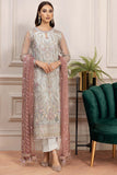 Farasha Luxury Formal Embroidered Net Unstitched 3Pc Suit - Tiffany
