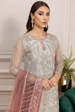 Farasha Luxury Formal Embroidered Net Unstitched 3Pc Suit - Tiffany