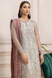 Farasha Luxury Formal Embroidered Net Unstitched 3Pc Suit - Tiffany