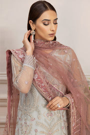 Farasha Luxury Formal Embroidered Net Unstitched 3Pc Suit - Tiffany