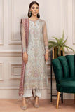 Farasha Luxury Formal Embroidered Net Unstitched 3Pc Suit - Tiffany