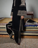 Jugnu Lahore Womenswear Embroidered Karandi Unstitched 3Pc Suit - TILA