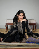 Jugnu Lahore Womenswear Embroidered Karandi Unstitched 3Pc Suit - TILA