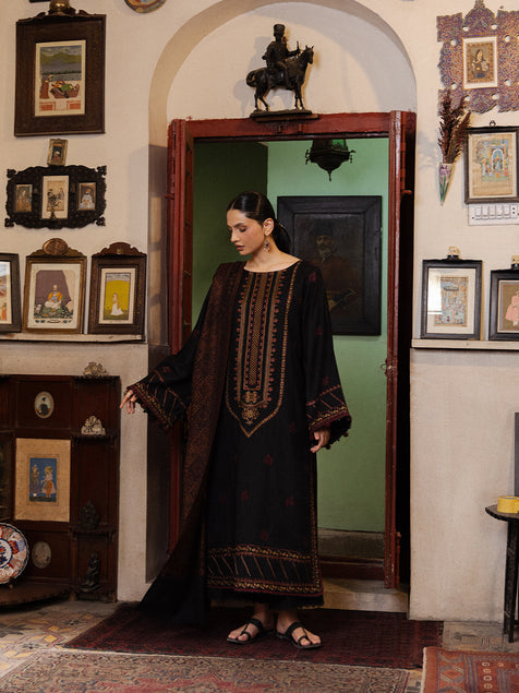 Still by Yards Embroidered Italian Woolen Unstitched 3Pc Suit D-04 Timeless