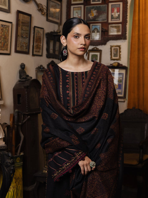 Still by Yards Embroidered Italian Woolen Unstitched 3Pc Suit D-04 Timeless