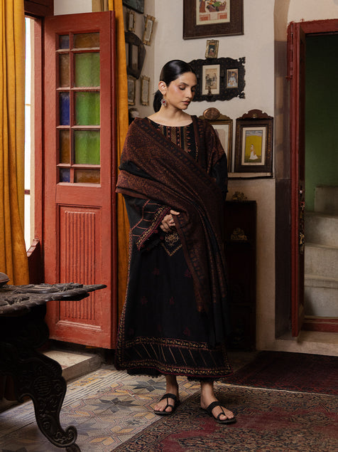 Still by Yards Embroidered Italian Woolen Unstitched 3Pc Suit D-04 Timeless