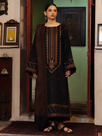 Still by Yards Embroidered Italian Woolen Unstitched 3Pc Suit D-04 Timeless