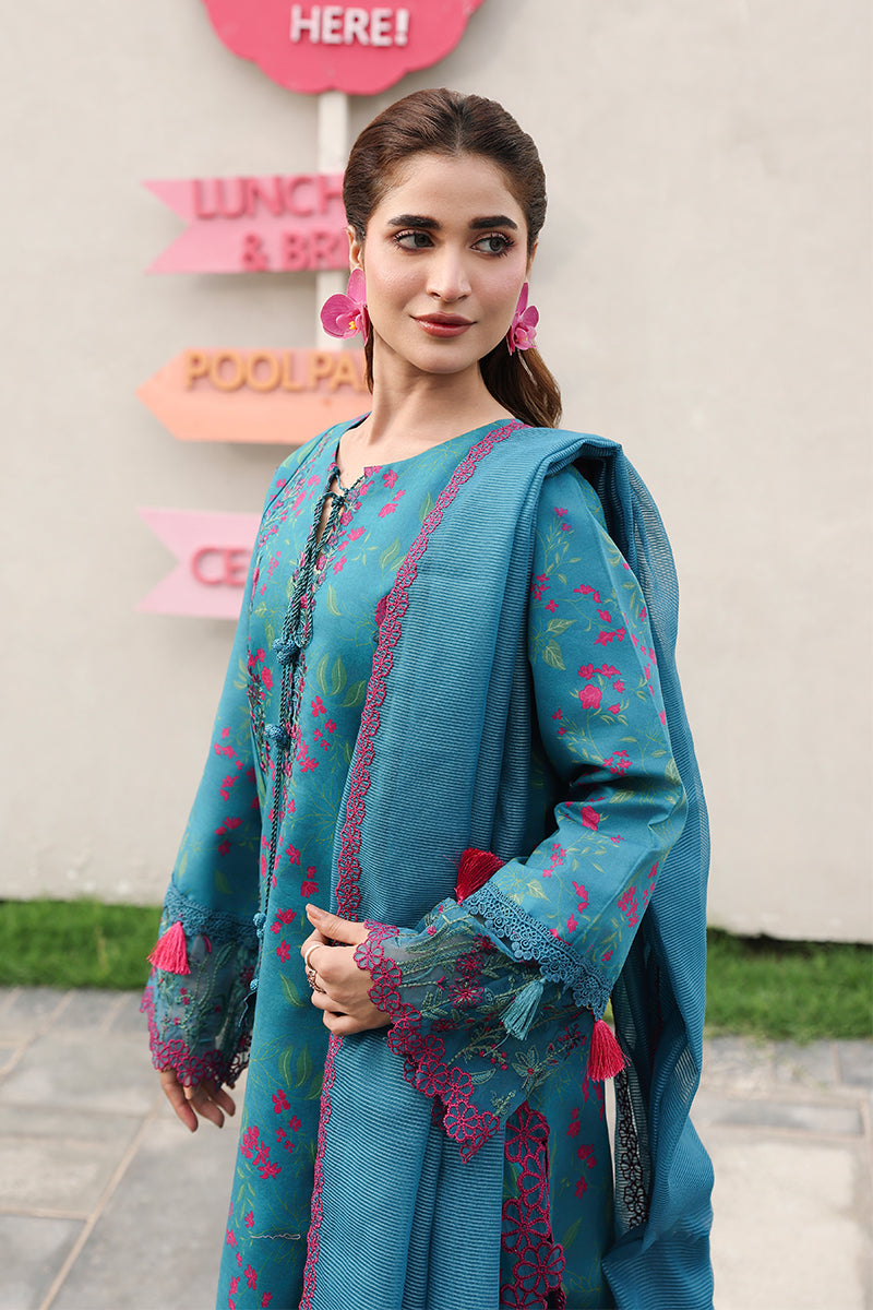 Rang Rasiya Florence Festive Embroidered Lawn Unstitched 3Pc Suit - TINA