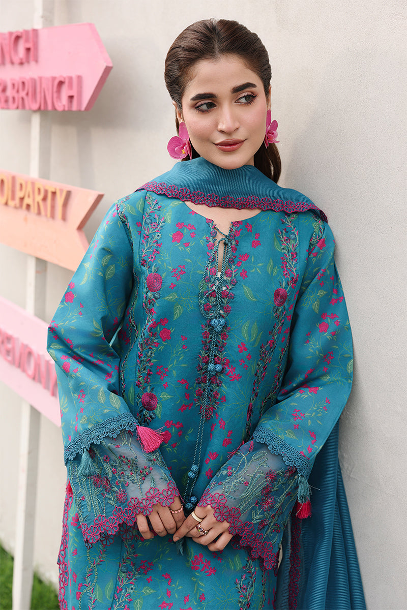 Rang Rasiya Florence Festive Embroidered Lawn Unstitched 3Pc Suit - TINA