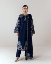 Jugnu Lahore Spring Summer Unstitched Embroidered Cotton 3Pc Suit - Tiva
