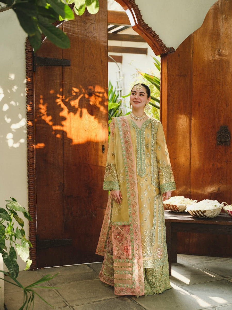 Saira Shakira Embroidered Organza Unstitched Wedding Suit - TNI