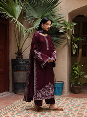 Still by Yards Embroidered Italian Woolen Unstitched 3Pc Suit D-07 Treasured