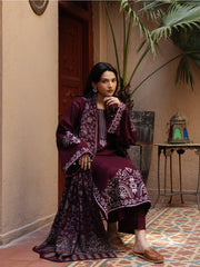 Still by Yards Embroidered Italian Woolen Unstitched 3Pc Suit D-07 Treasured