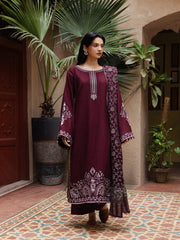 Still by Yards Embroidered Italian Woolen Unstitched 3Pc Suit D-07 Treasured