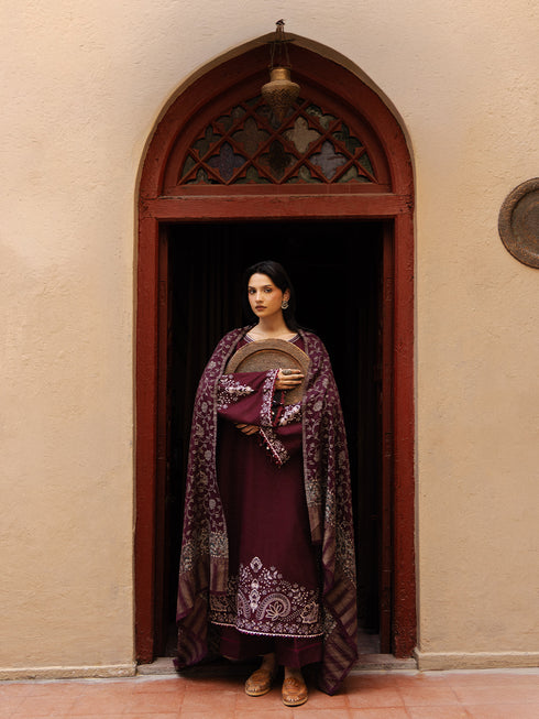 Still by Yards Embroidered Italian Woolen Unstitched 3Pc Suit D-07 Treasured
