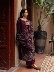 Still by Yards Embroidered Italian Woolen Unstitched 3Pc Suit D-07 Treasured