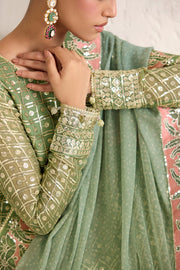 Farasha Embroidered Luxury Chiffon Unstitched 3Pc Suit - Tropical Pearl