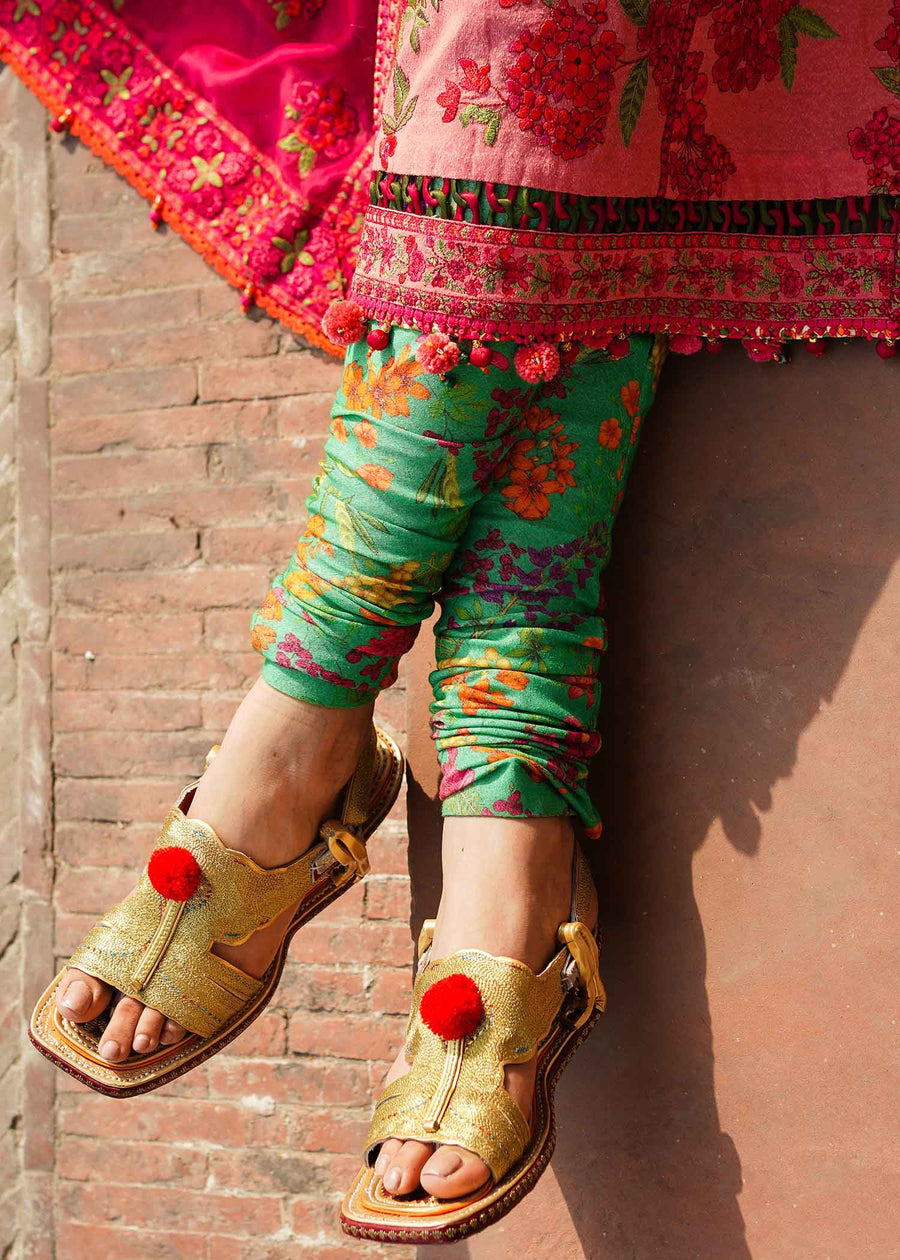 Hussain Rehar Embroidered Karandi Unstitched 3Pc Suit - Tulip