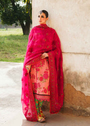 Hussain Rehar Embroidered Karandi Unstitched 3Pc Suit - Tulip