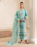 Zivah Apparel Unstitched Embroidered Luxury Lawn 3Pc Suit - Turquoise
