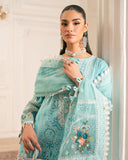 Zivah Apparel Unstitched Embroidered Luxury Lawn 3Pc Suit - Turquoise