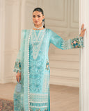 Zivah Apparel Unstitched Embroidered Luxury Lawn 3Pc Suit - Turquoise