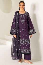 Farasha Summer Weaves Embroidered Lawn Unstitched 3Pc Suit - Twilight Tulip