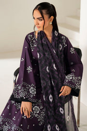 Farasha Summer Weaves Embroidered Lawn Unstitched 3Pc Suit - Twilight Tulip