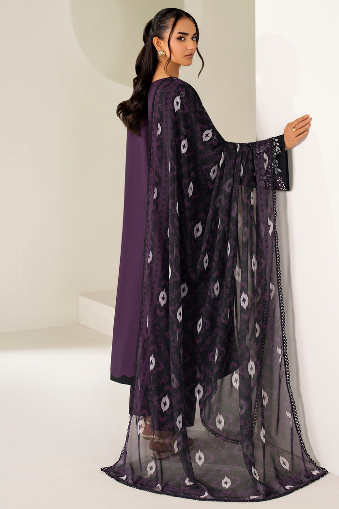 Farasha Summer Weaves Embroidered Lawn Unstitched 3Pc Suit - Twilight Tulip