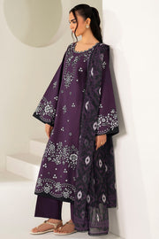 Farasha Summer Weaves Embroidered Lawn Unstitched 3Pc Suit - Twilight Tulip