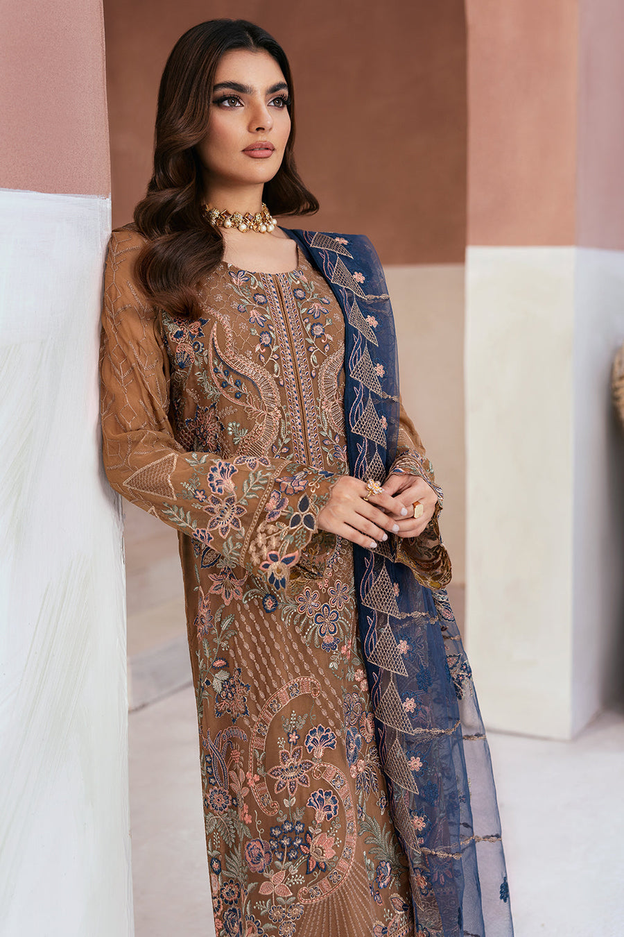 Ramsha Arzoo Embroidered Luxury Chiffon Unstitched 3Pc Suit U-110